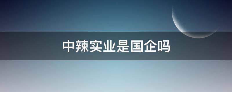 中辣实业是国企吗 北京中辣实业是国企吗