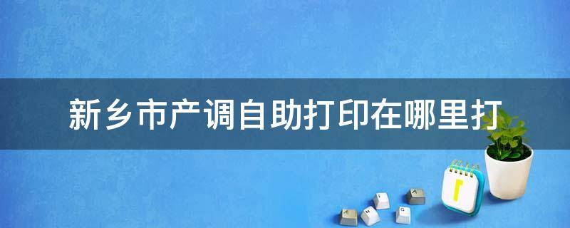 新乡市产调自助打印在哪里打