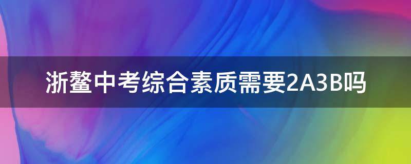 浙鳌中考综合素质需要2A3B吗