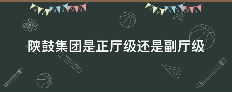陕鼓集团是正厅级还是副厅级 陕鼓董事长是什么级别