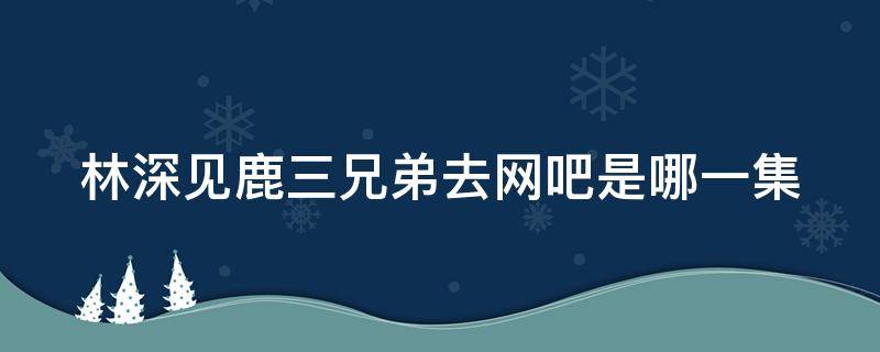 林深见鹿三兄弟去网吧是哪一集（林深时见鹿有几部）