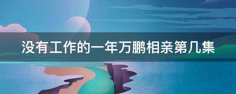 没有工作的一年万鹏相亲第几集（万万没想到相亲第几集）