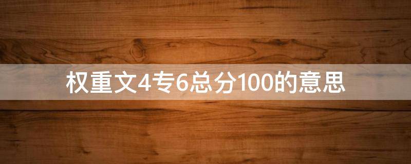 权重文4专6总分100的意思 权重文4专6总分100什么意思