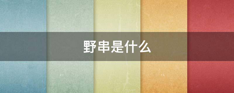 野串是什么（地串串野菜）