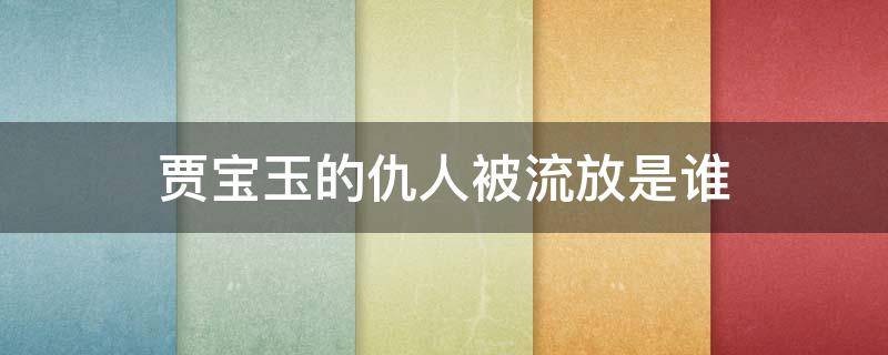 贾宝玉的仇人被流放是谁 贾宝玉为什么被释放