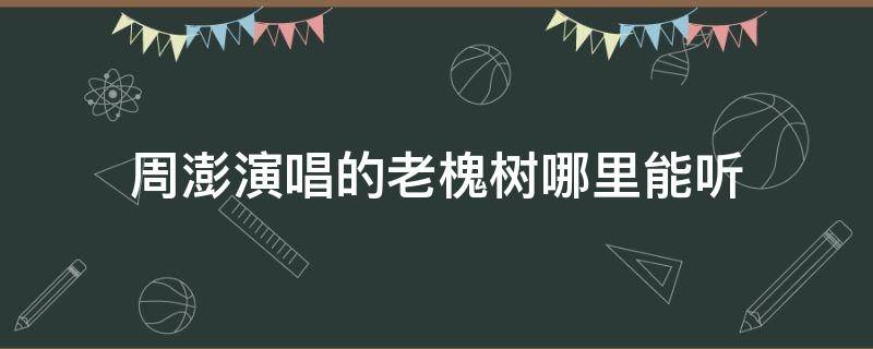 周澎演唱的老槐树哪里能听