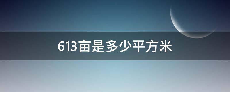 613亩是多少平方米 612亩是多少平方米