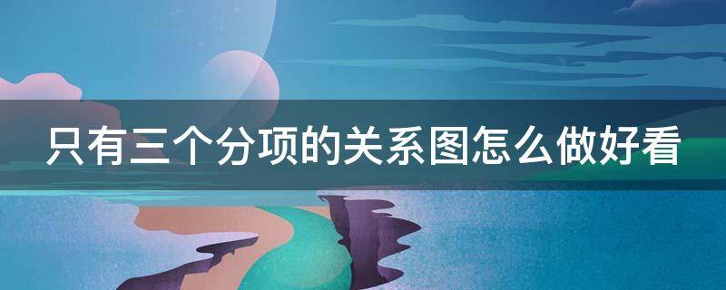 只有三个分项的关系图怎么做好看