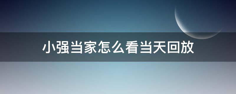 小强当家怎么看当天回放（小强当家怎么看当天回放记录）