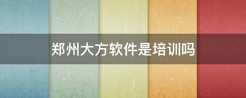 郑州大方软件是培训吗(郑州大方软件股份有限公司)