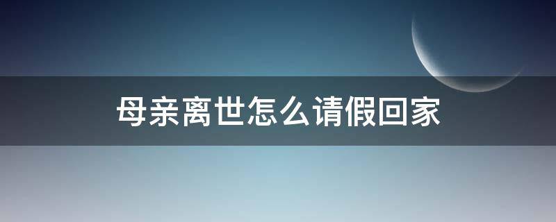 母亲离世怎么请假回家（请假回家给母亲过生日）