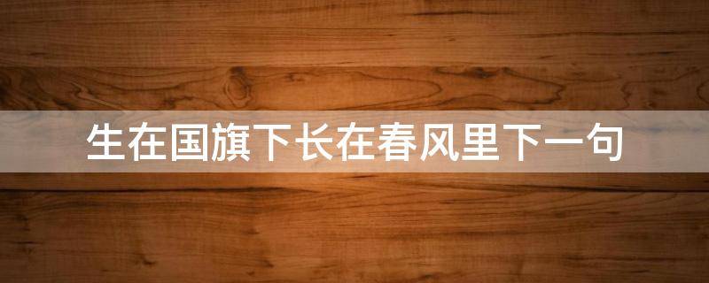 生在国旗下长在春风里下一句 生在国旗之下 长在春风之中