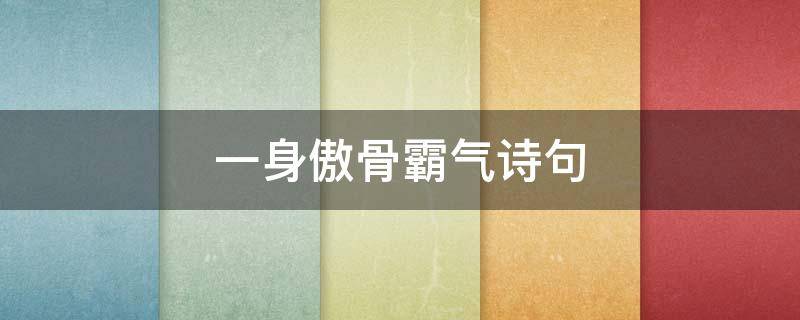 一身傲骨霸气诗句（一身傲骨霸气诗句7字）