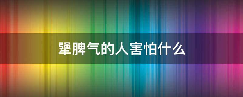 犟脾气的人害怕什么（犟脾气的人害怕什么心理）