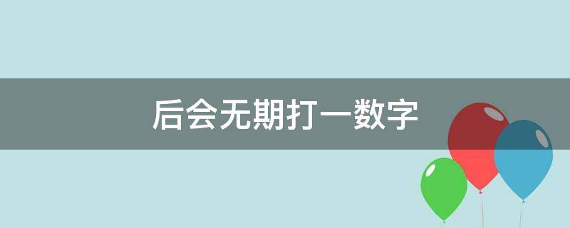后会无期打一数字（期未打一数字）