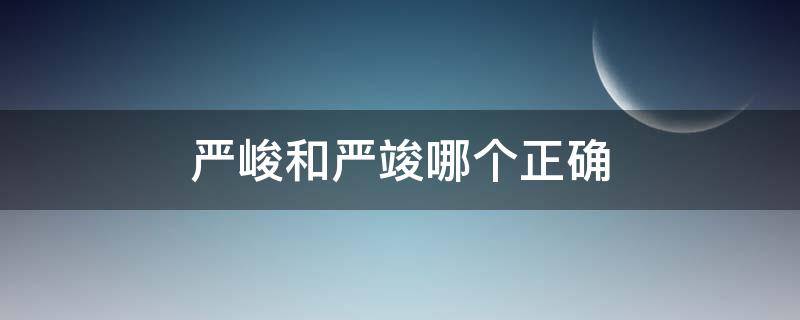 严峻和严竣哪个正确（严峻和严竣哪个正确bi静）