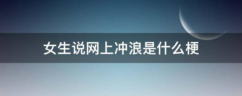 女生说网上冲浪是什么梗