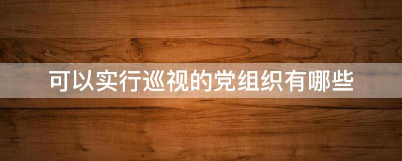可以实行巡视的党组织有哪些（可以实行巡视的党组织有哪些组织）