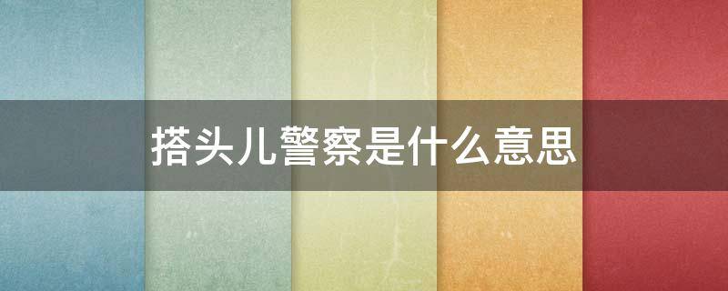 搭头儿警察是什么意思（警察头头叫什么）