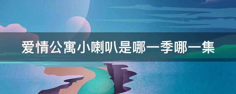 爱情公寓小喇叭是哪一季哪一集（爱情公寓小喇叭台词）
