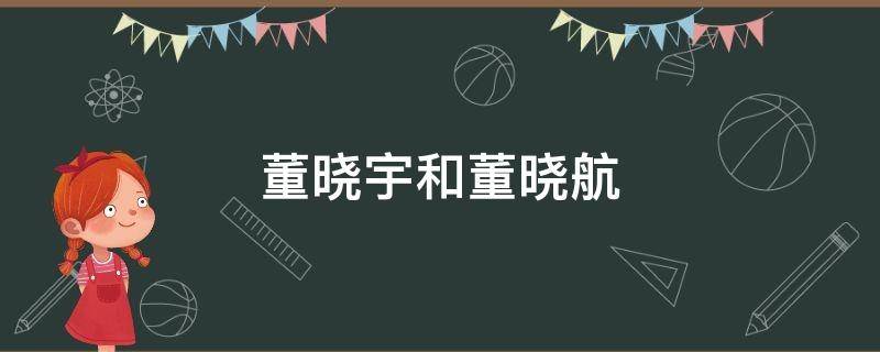 董晓宇和董晓航（董知寰董知宇）