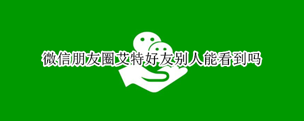 微信朋友圈艾特好友别人能看到吗（微信朋友圈的艾特别人能看到吗）