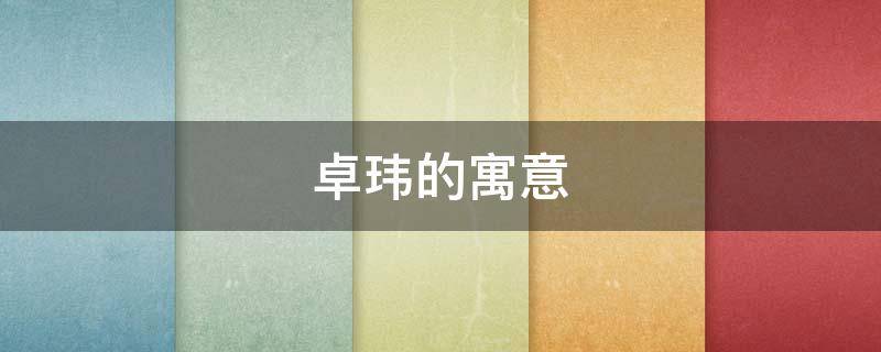 卓玮的寓意（卓玮的意思）