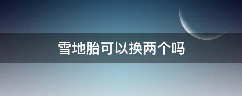 雪地胎可以换两个吗（雪地胎能不能换两个）