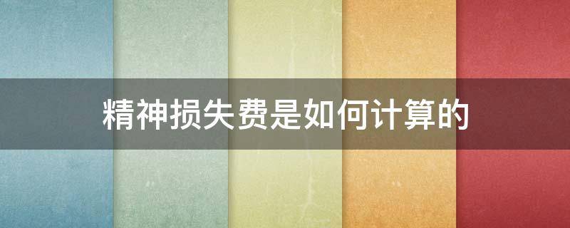 精神损失费是如何计算的 精神损失费是怎么计算的