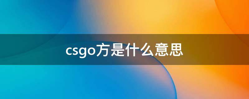 csgo方是什么意思 csgo什么叫出方
