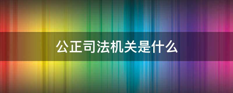 公正司法机关是什么（公正司法的机关是什么）