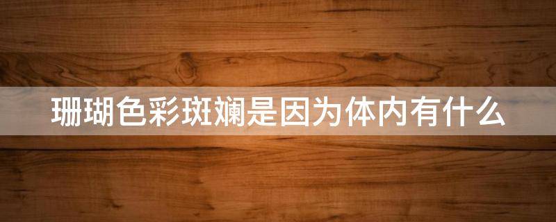 珊瑚色彩斑斓是因为体内有什么 色斑斑斓的珊瑚体内