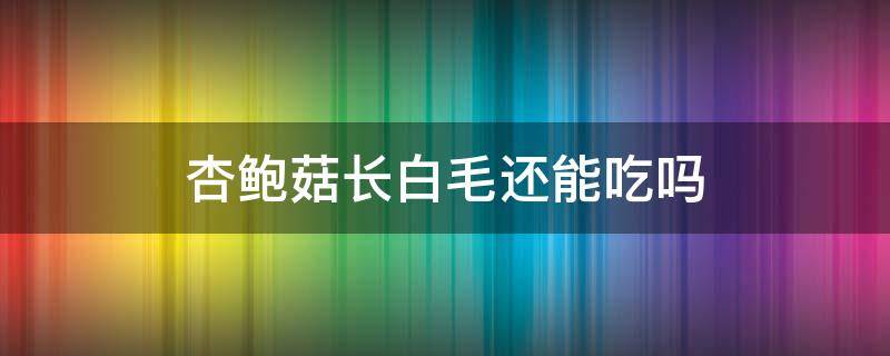 杏鲍菇长白毛还能吃吗（杏鲍菇长白毛还能吃吗 知乎）