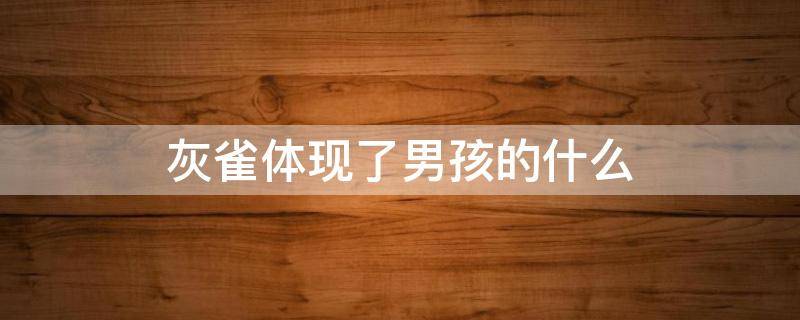 灰雀体现了男孩的什么（灰雀体现了男孩的什么性格）