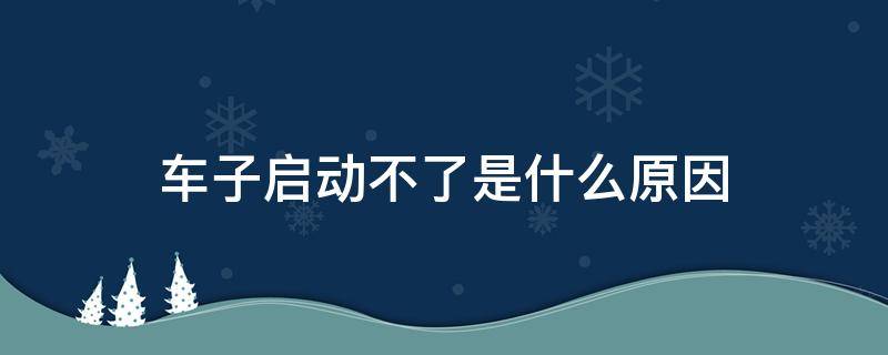 车子启动不了是什么原因 车子启动不了是什么原因,刹车难踩下去