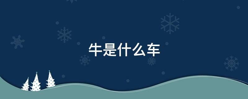 牛是什么车（一头牛是什么车）