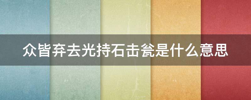 众皆弃去光持石击瓮是什么意思（众皆弃去光持石击瓮破）