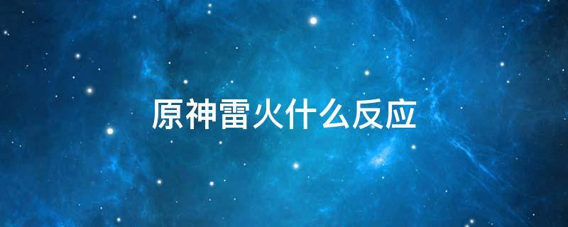原神雷火什么反应（原神雷的反应）