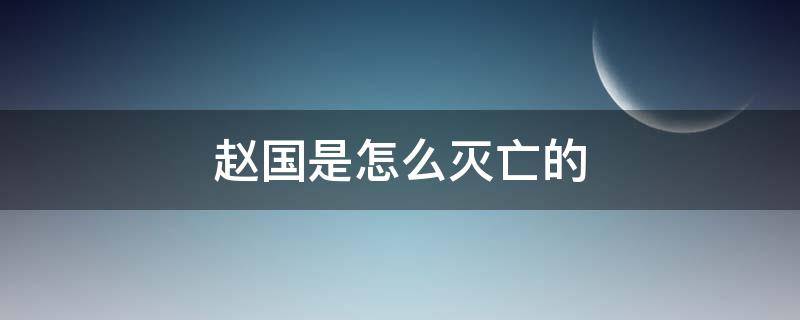 赵国是怎么灭亡的（赵国是怎么灭亡的视频）