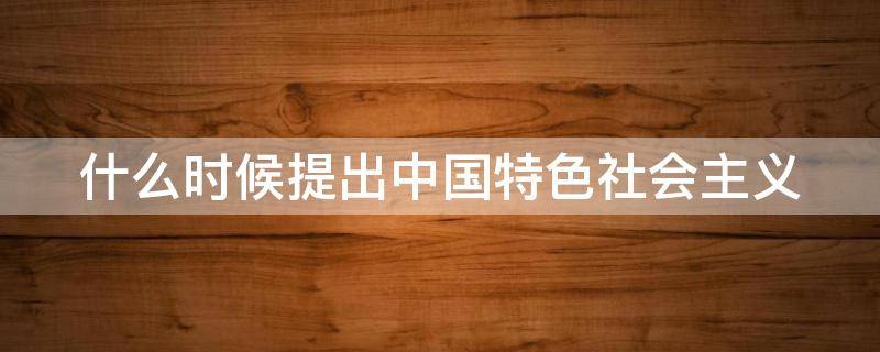 什么时候提出中国特色社会主义