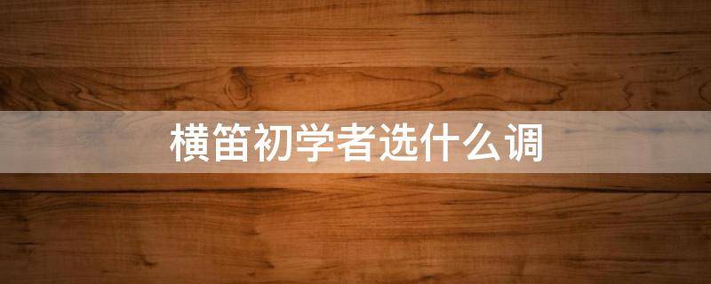 横笛初学者选什么调（初学者如何选横笛）