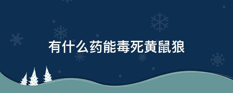 有什么药能毒死黄鼠狼 黄鼠狼可以用药毒吗