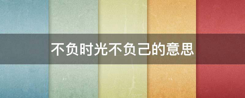不负时光不负己的意思 不负好时光不负己的意思