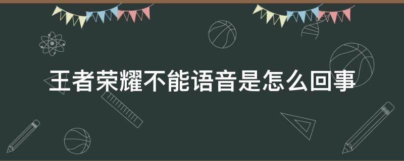 王者荣耀不能语音是怎么回事（王者荣耀不能语音是怎么回事苹果）