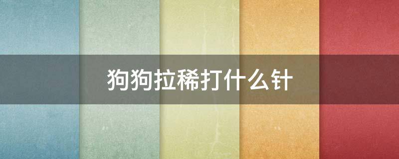 狗狗拉稀打什么针（狗狗拉稀打什么针药）