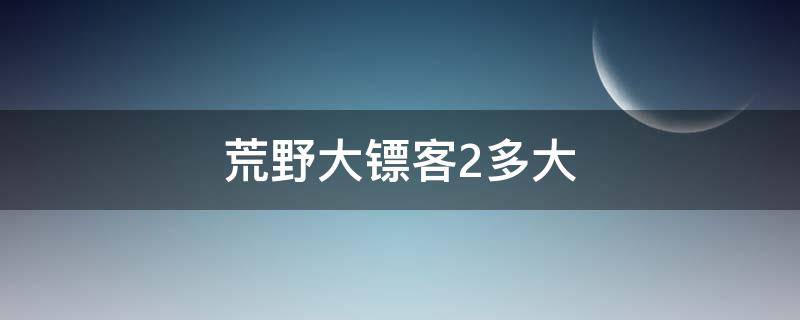 荒野大镖客2多大（荒野大镖客2多大内存）