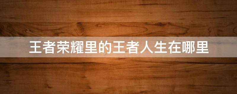王者荣耀里的王者人生在哪里 王者荣耀里的王者人生在哪里设置