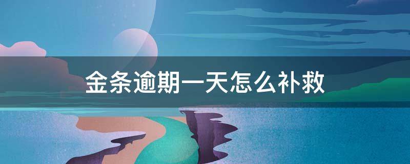 金条逾期一天怎么补救 金条逾期半天怎么补救