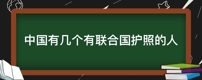 中国有几个有联合国护照的人（中国有几个有联合国护照的人口）