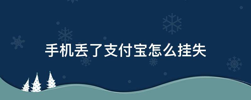 手机丢了支付宝怎么挂失（手机丢了支付宝怎么挂失电话）